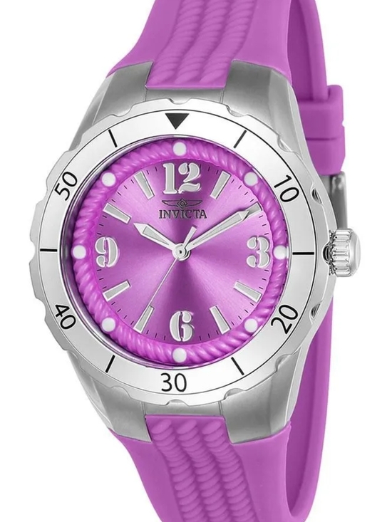 Invicta Accessories - Invicta Purple Sunburst Dial Silicone Strap Watch